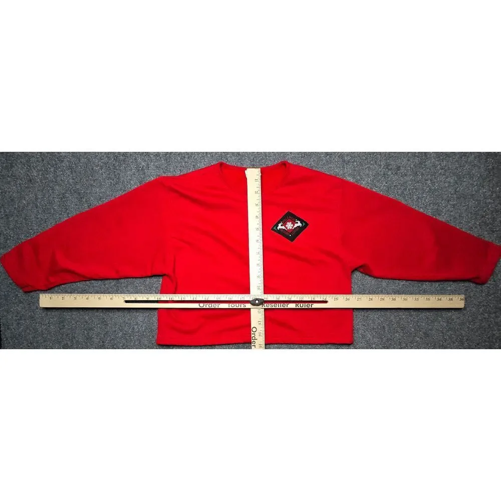 Vintage Oshkosh S Girls‎ Snap Button Cardigan Red Made In USA Custom Patch